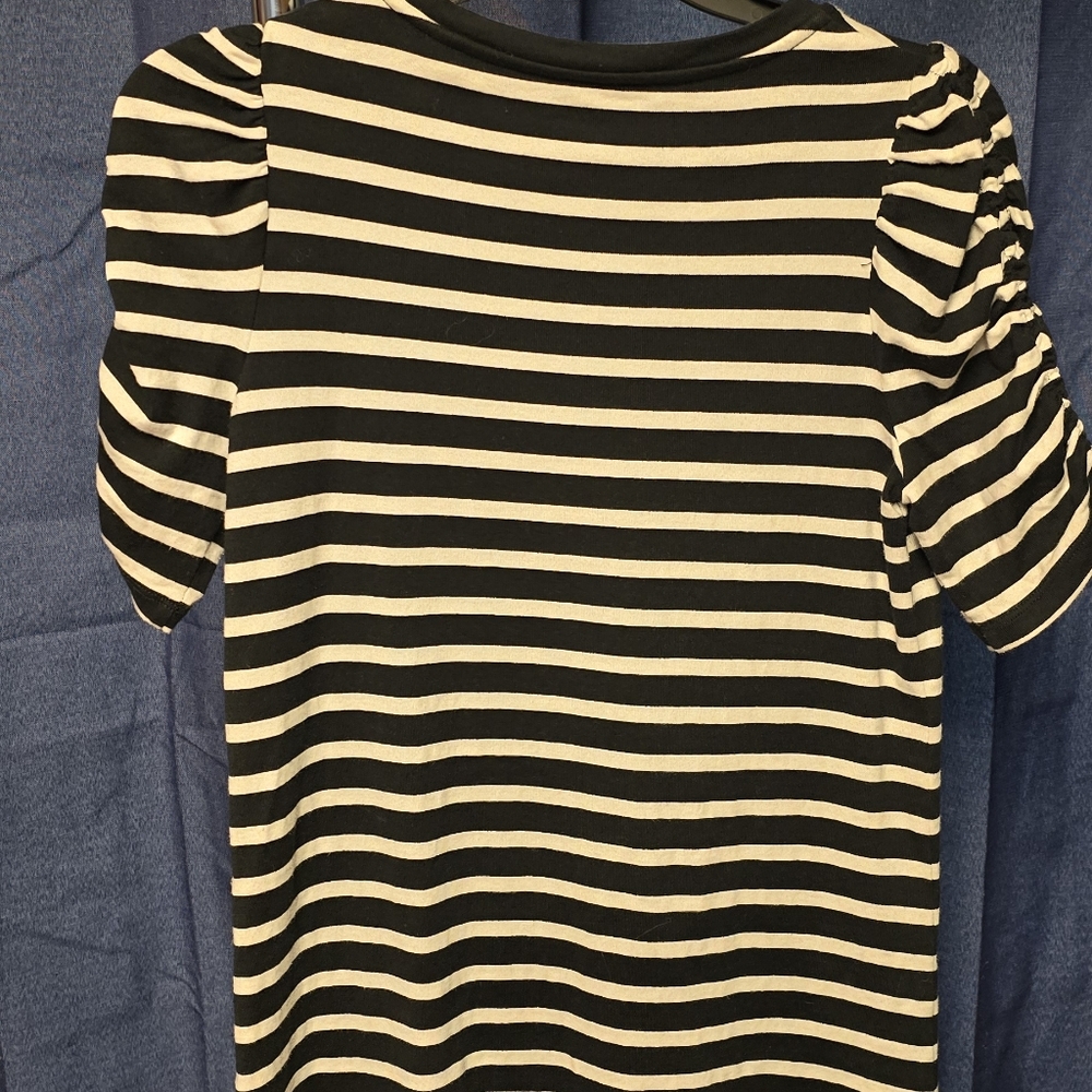 Striped Black and White Midi Dress - Picture 4 of 4